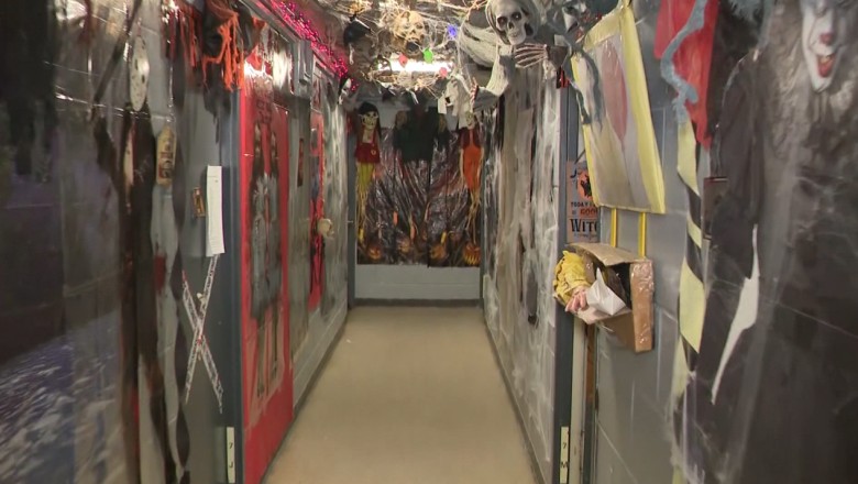 East New York retired teacher decorated NYCHA hallway and
help children in need