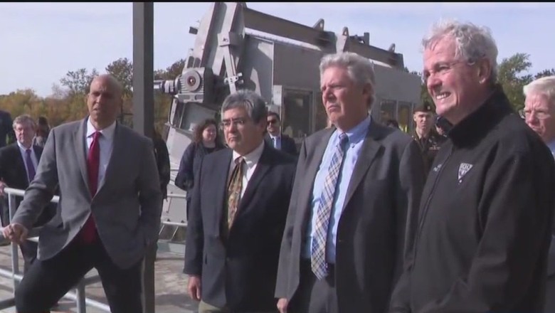 New Jersey leaders tour mitigation efforts in decade since
Superstorm Sandy