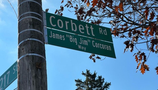 Street co-named after first Drum Major of the FDNY Pipes
&amp; Drums in Queens