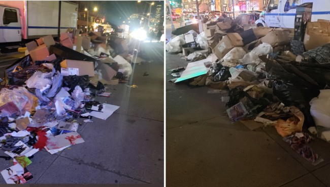 Big pile of garbage left on Manhattan sidewalk in 'illegal,
wrong, totally ridiculous' move: Sanitation Department